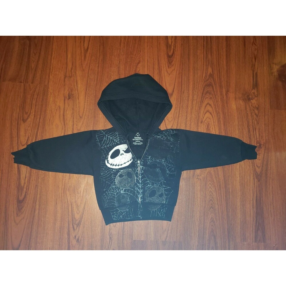 XS Size 4 Jack Skellington Gray Hooded Sweatshirt Disney Parks